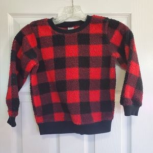 Carter's Shearling Sherpa Buffalo Plaid Sweater 5T NWOT
